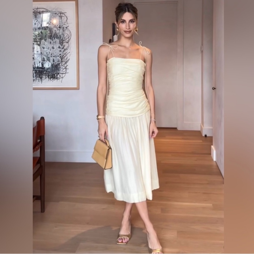 ZARA Draped Midi Dress